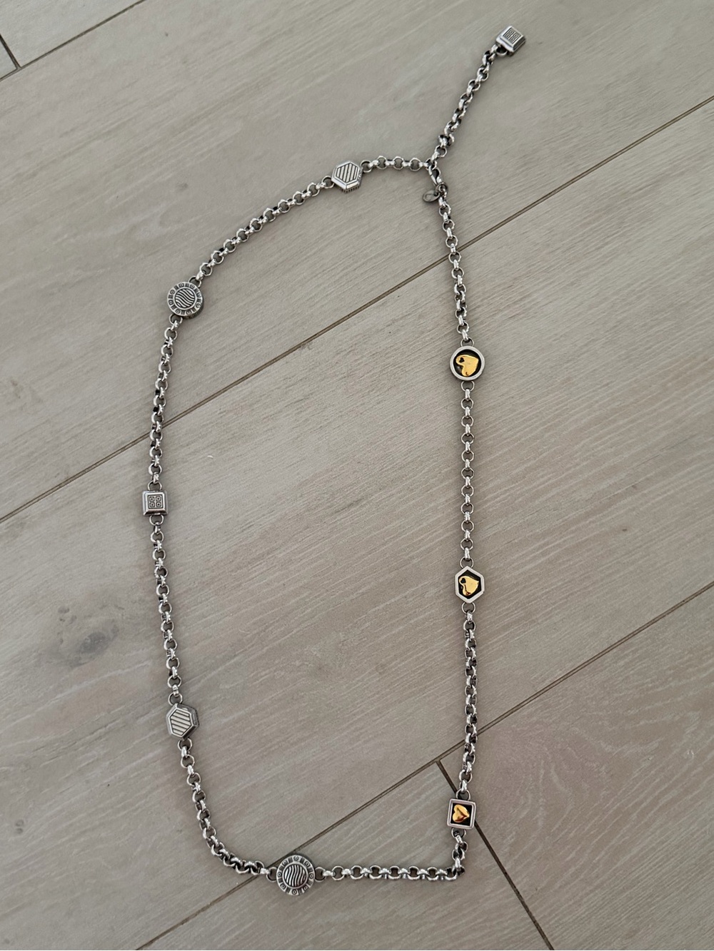 Brighton Silver Chain Necklace with Gold Accents - Women Jewelry